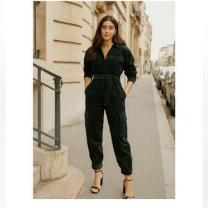 Banana Republic mia velvet jumpsuit Size XS Color: Galactic Green